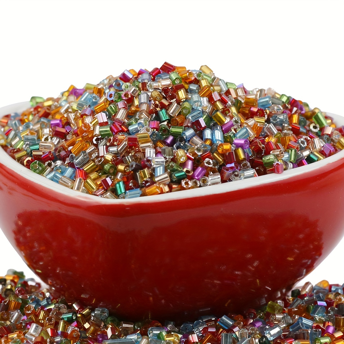 800pcs 2mm Multicolor Glass Tube Beads for DIY Jewelry Making